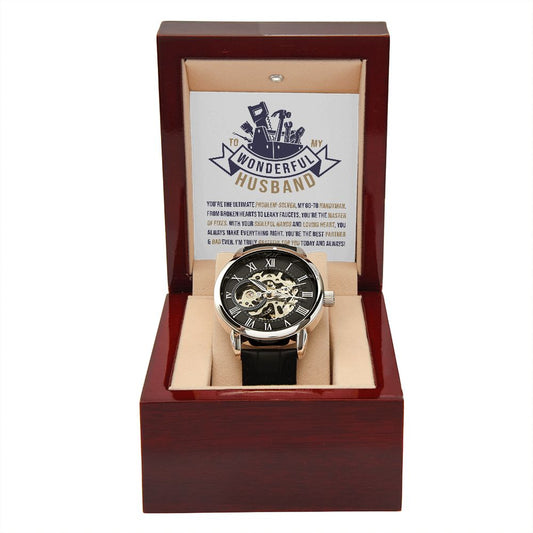 To My Wonderful Husband Openwork Watch