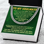 To My Soulmate Cuban Link Chain