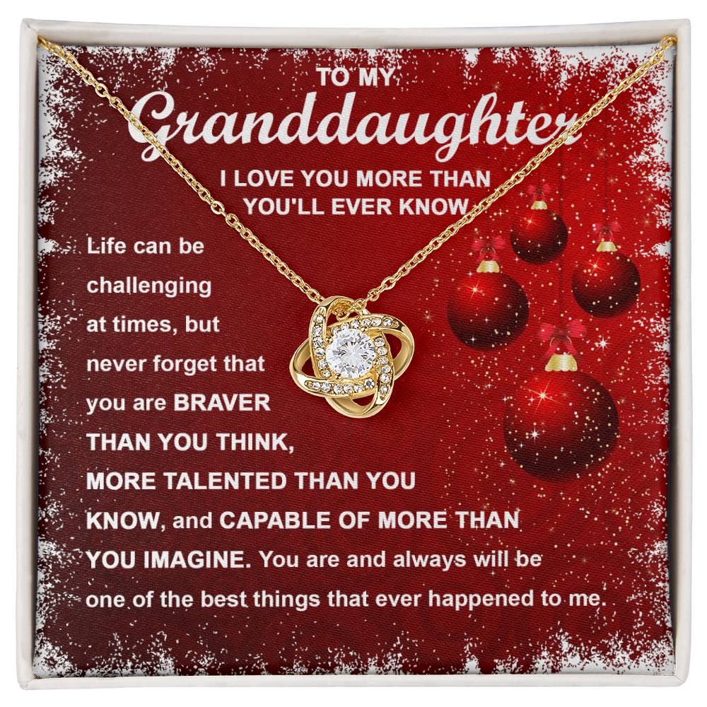 To My Granddaughter The Best Things Love Knot Necklace