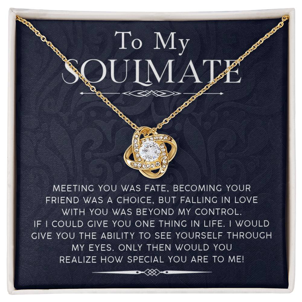 To My Soulmate Love Knot Necklace