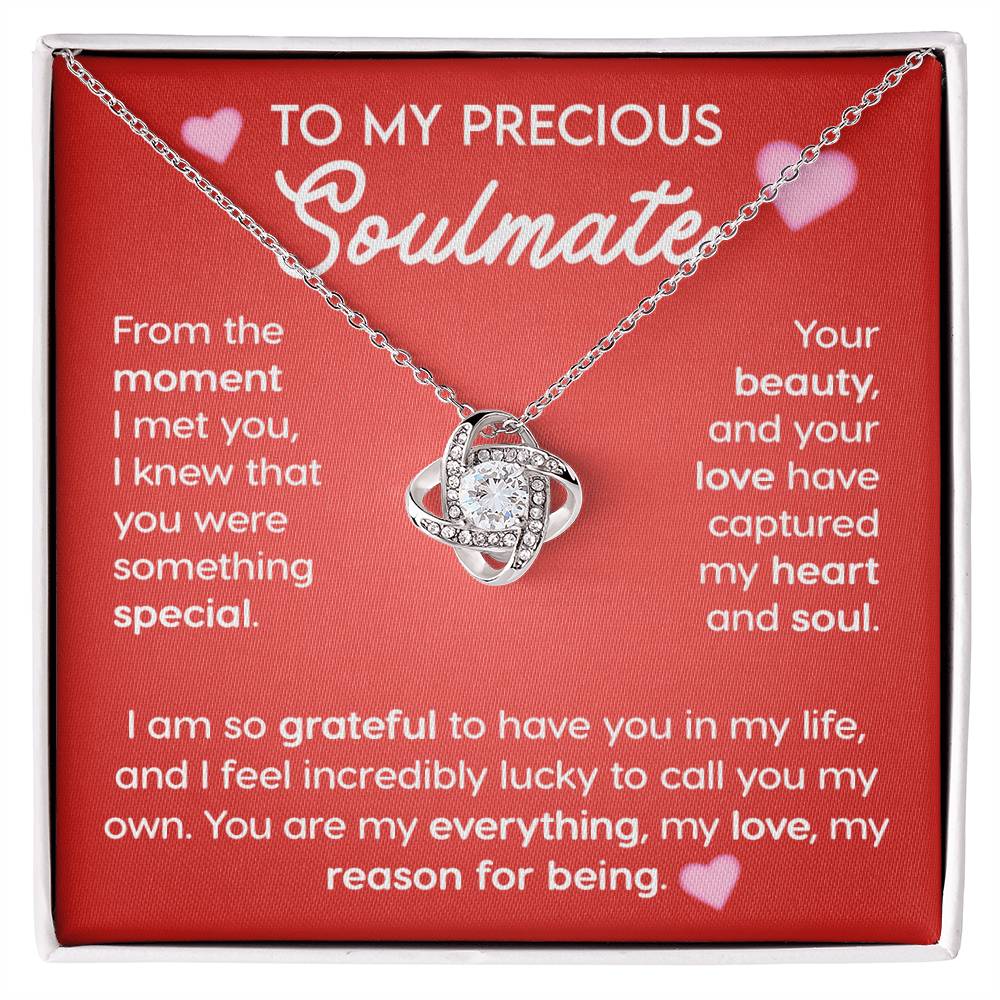 To My Precious Soulmate Love Knot Necklace