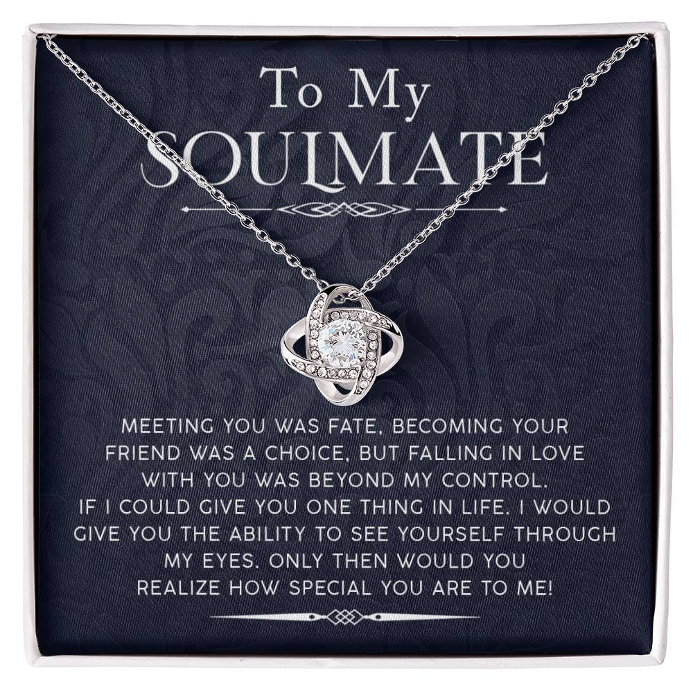 To My Soulmate Love Knot Necklace