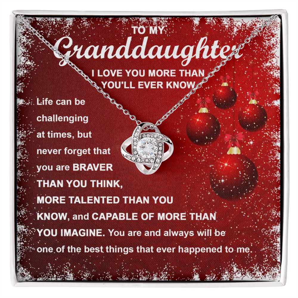To My Granddaughter The Best Things Love Knot Necklace
