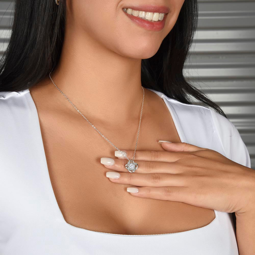 To My Beautiful Daughter Reach for the Stars Love Knot Necklace