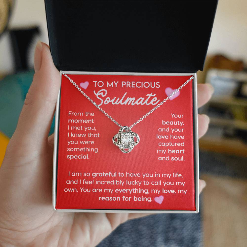 To My Precious Soulmate Love Knot Necklace