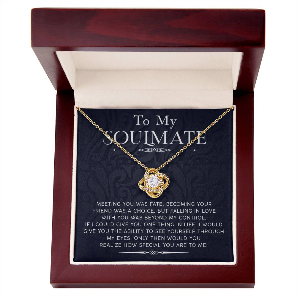 To My Soulmate Love Knot Necklace