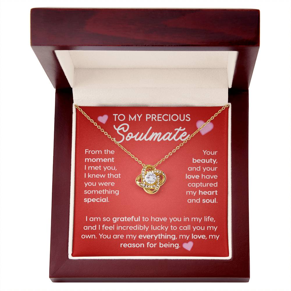 To My Precious Soulmate Love Knot Necklace