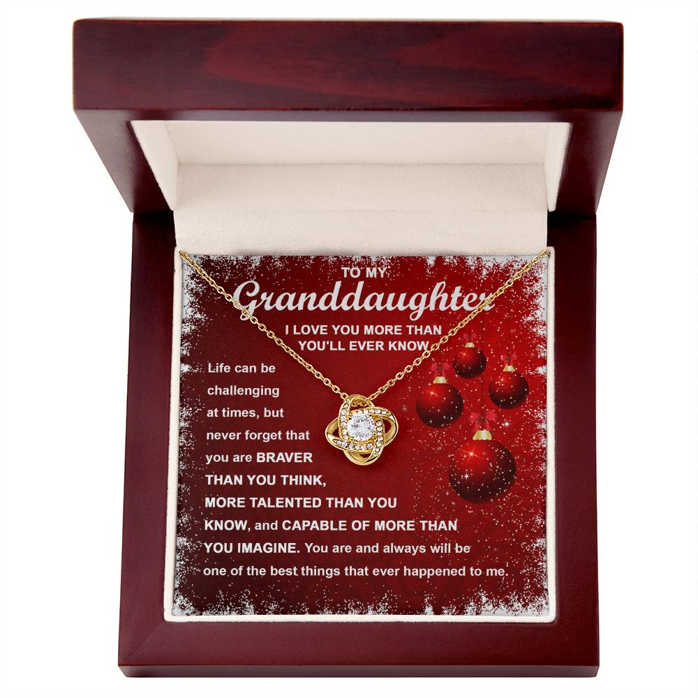 To My Granddaughter The Best Things Love Knot Necklace