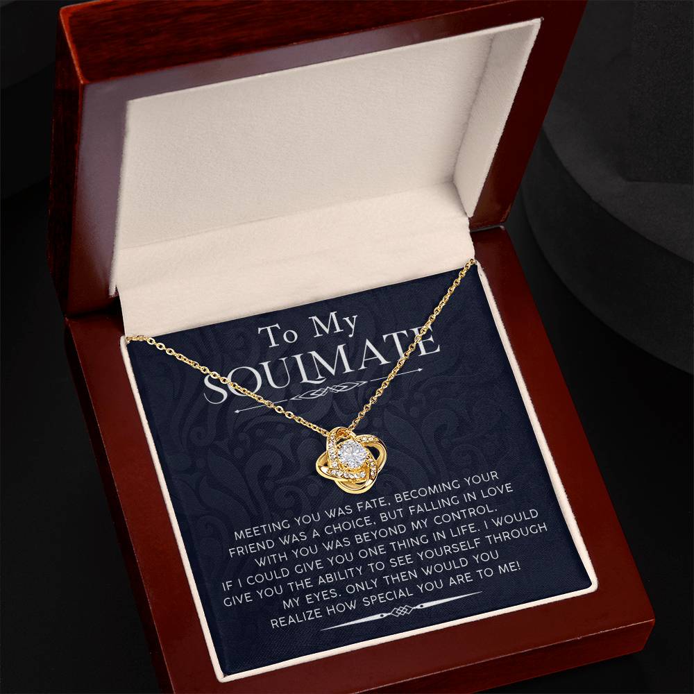 To My Soulmate Love Knot Necklace
