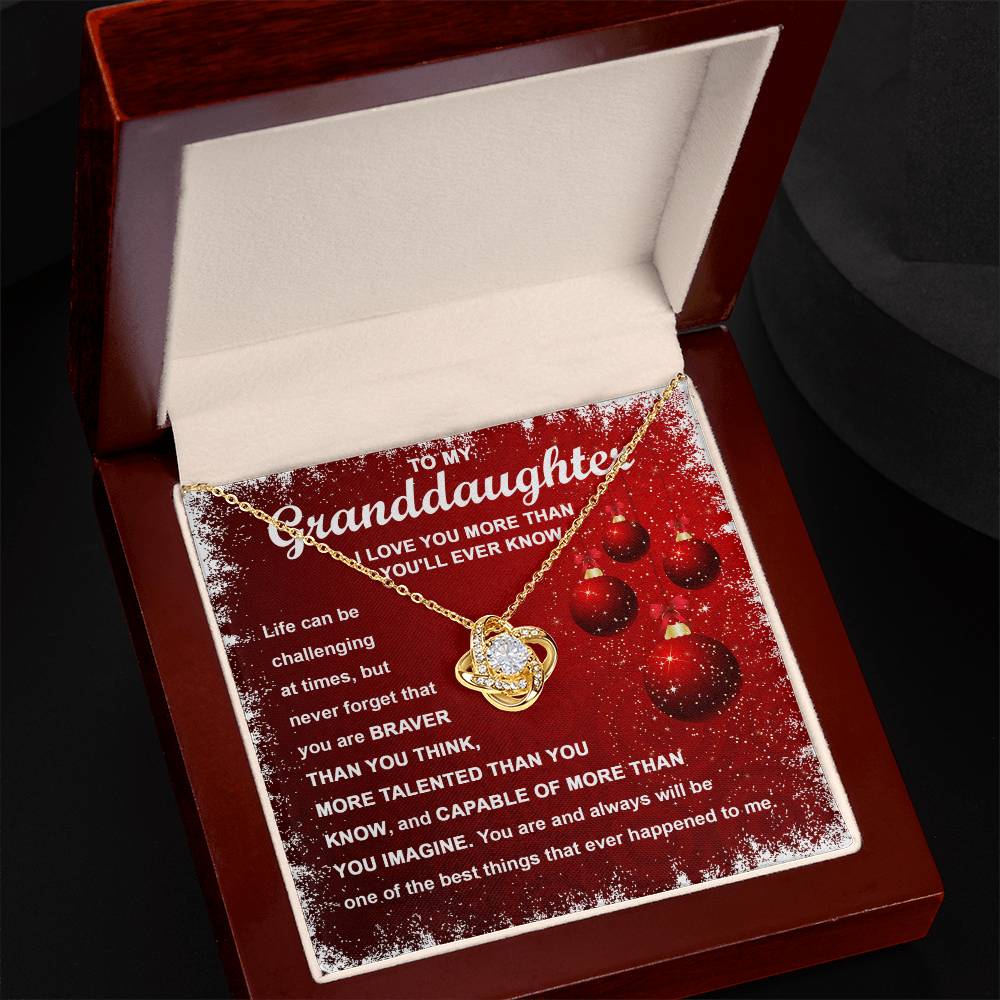 To My Granddaughter The Best Things Love Knot Necklace