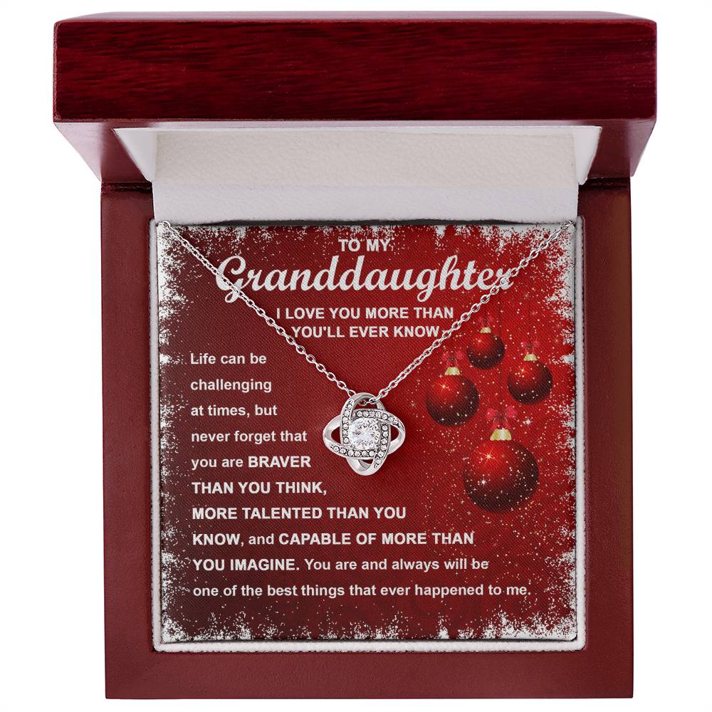 To My Granddaughter The Best Things Love Knot Necklace