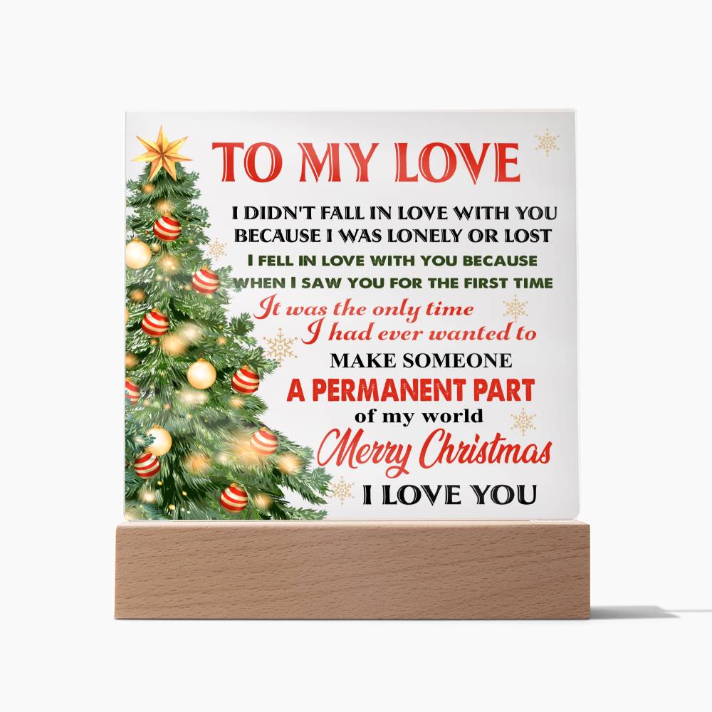 To My Love Christmas Tree Acrylic Plaque