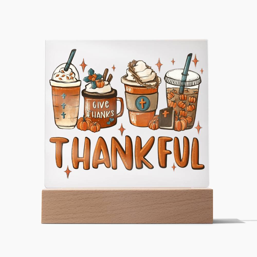 Thankful Fall-themed Acrylic Plaque