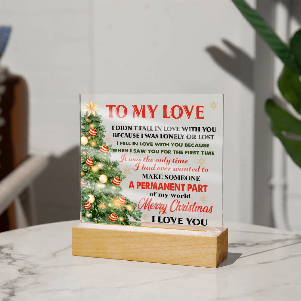 To My Love Christmas Tree Acrylic Plaque