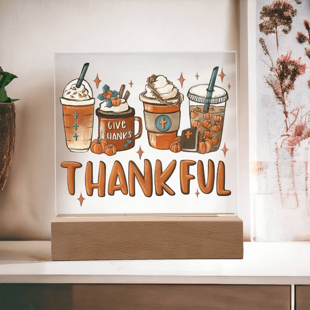 Thankful Fall-themed Acrylic Plaque