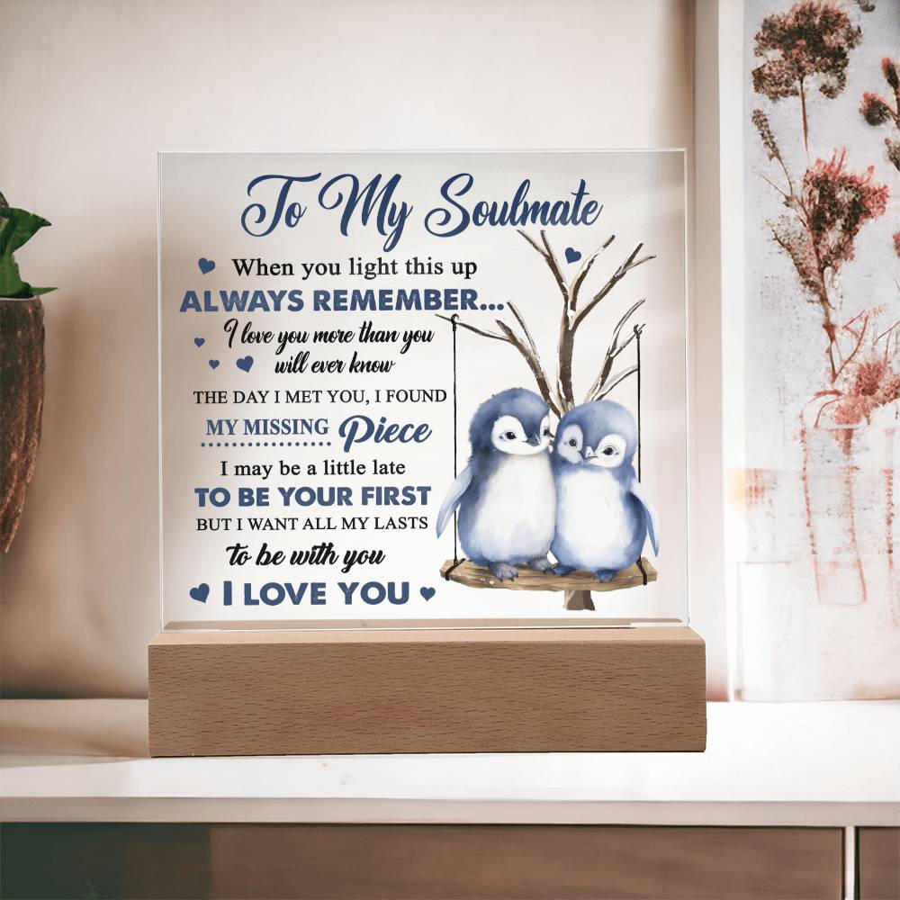 To My Soulmate Love Birds Acrylic
