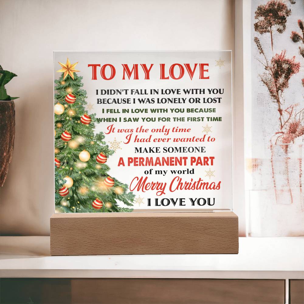 To My Love Christmas Tree Acrylic Plaque