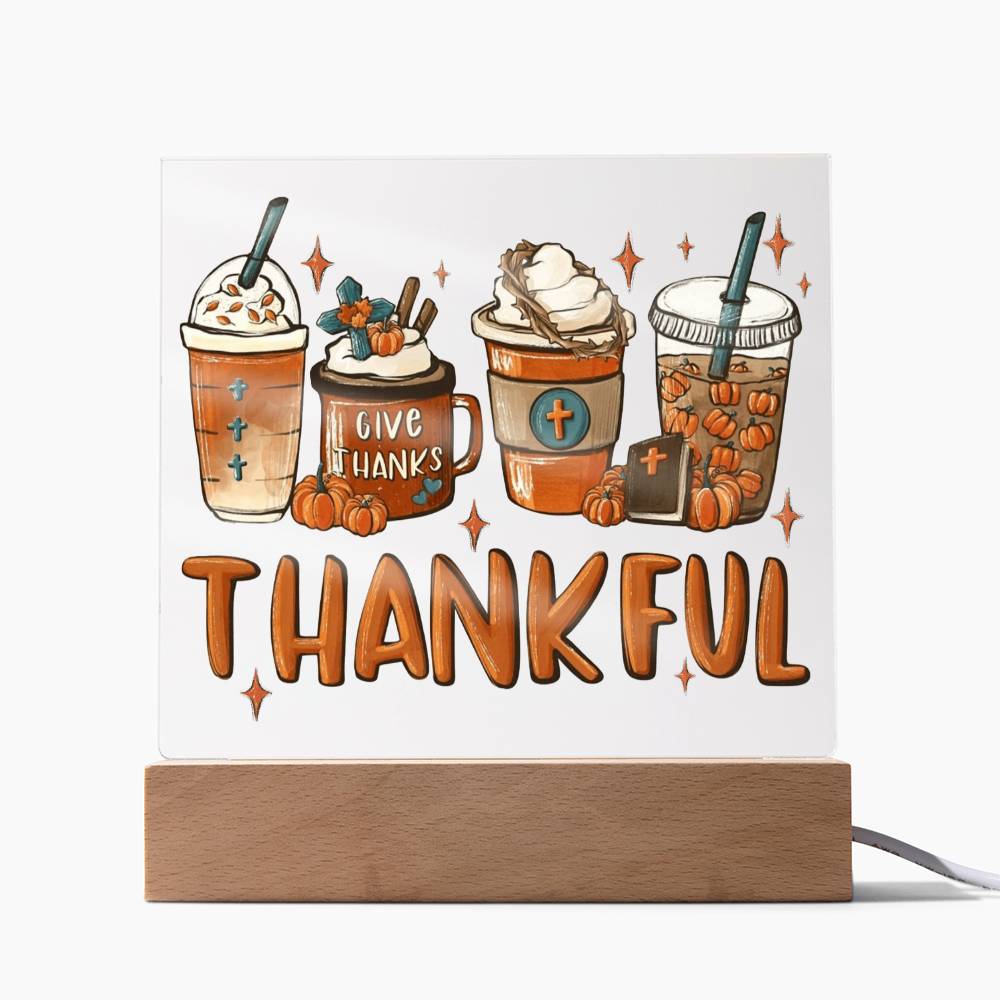 Thankful Fall-themed Acrylic Plaque