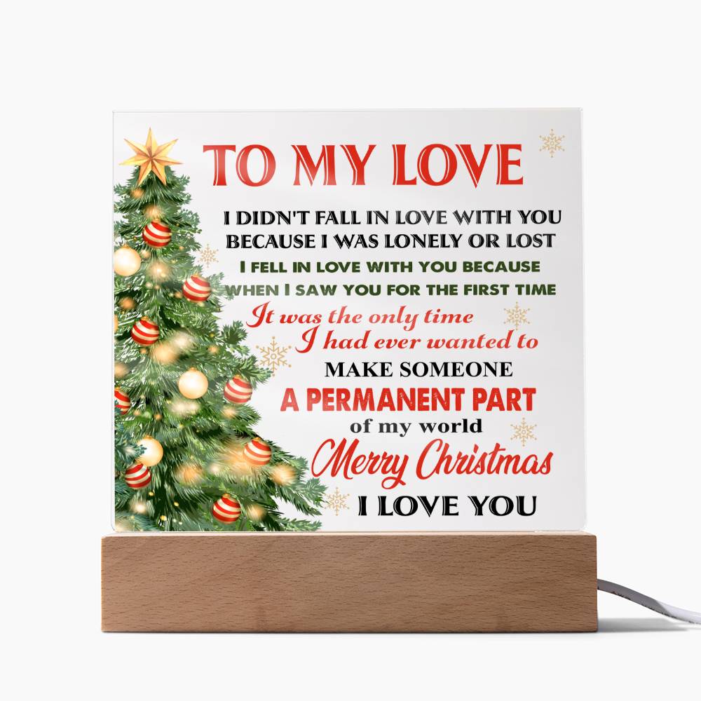 To My Love Christmas Tree Acrylic Plaque