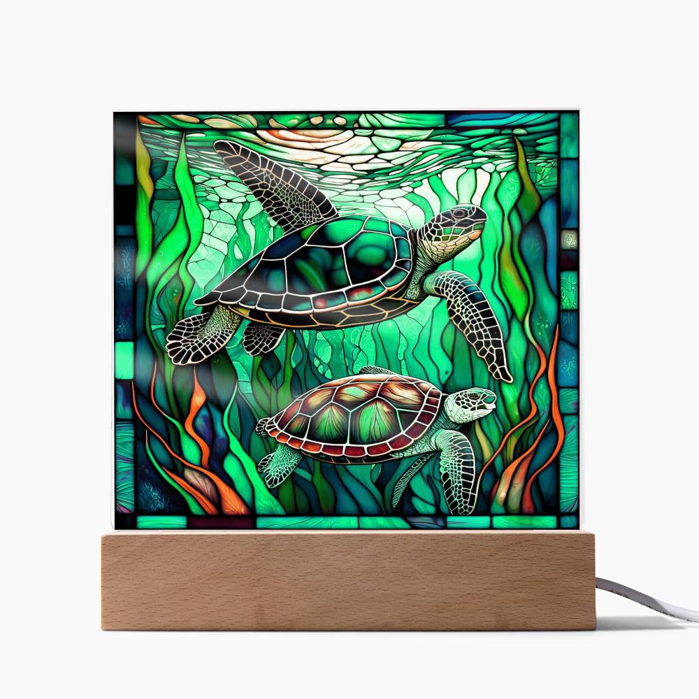 Stained Glass Turtle Acrylic Plaque