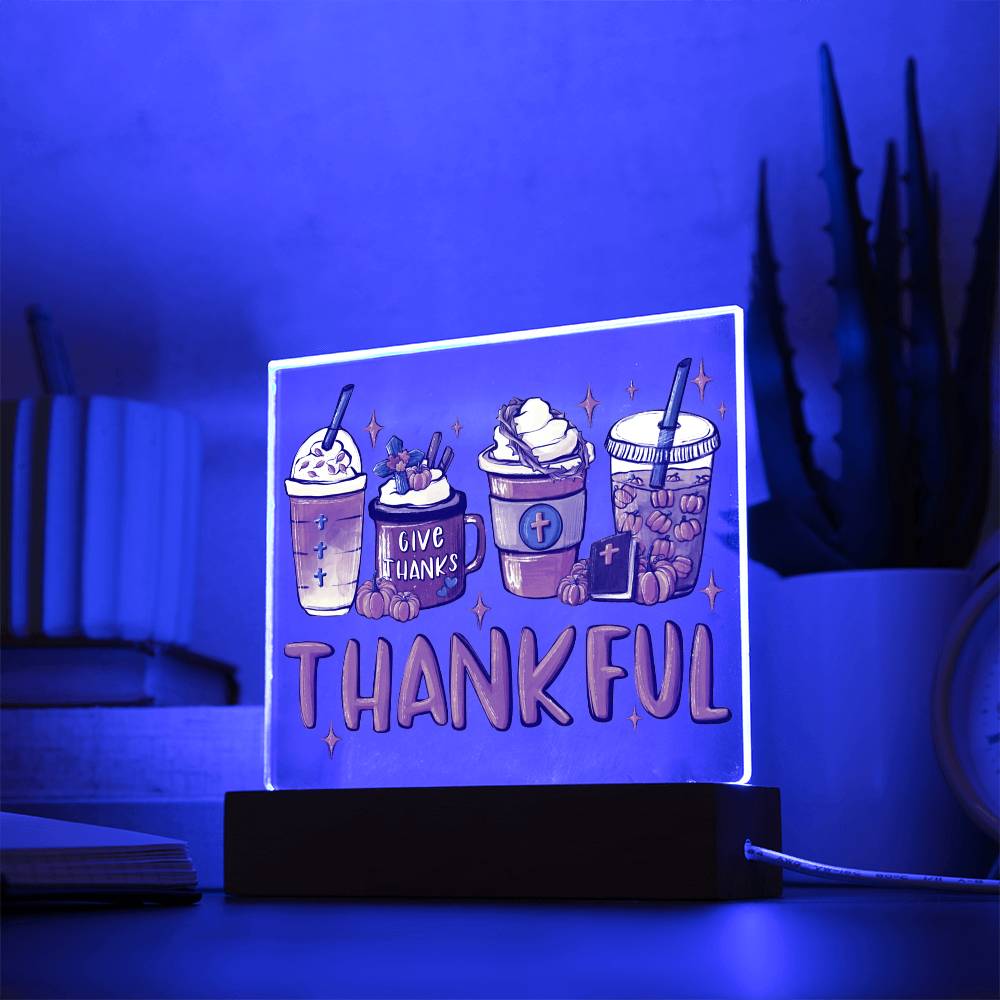 Thankful Fall-themed Acrylic Plaque