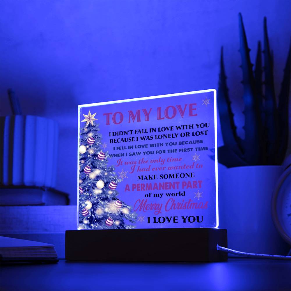 To My Love Christmas Tree Acrylic Plaque