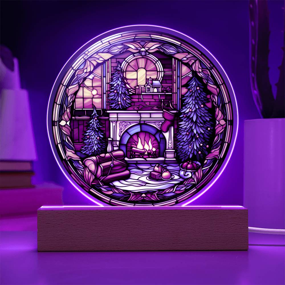 Christmas Fireplace Acrylic Plaque