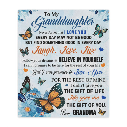 To My Granddaughter Minky Blanket