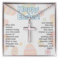 Happy Easter Stainless Cross Necklace with Ball Chain