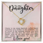 To My Daughter Love Knot Necklace