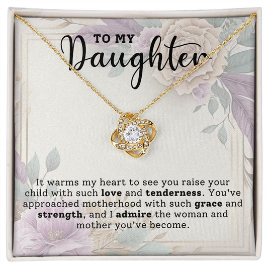To My Daughter Love Knot Necklace