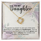 To My Daughter Love Knot Necklace