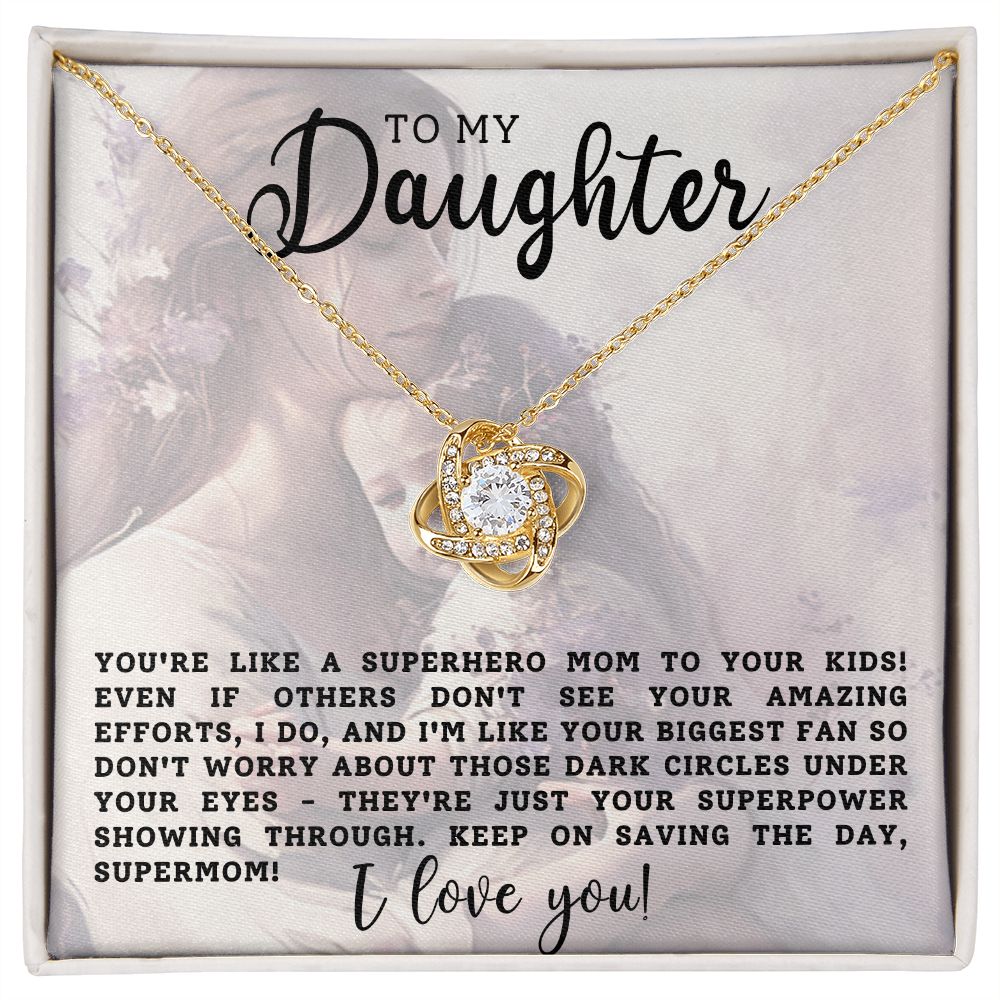 To My Daughter Love Knot Necklace