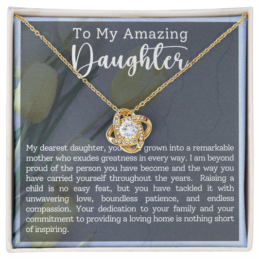 To My Amazing Daughter Love Knot Necklace