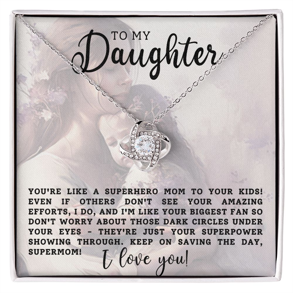 To My Daughter Love Knot Necklace