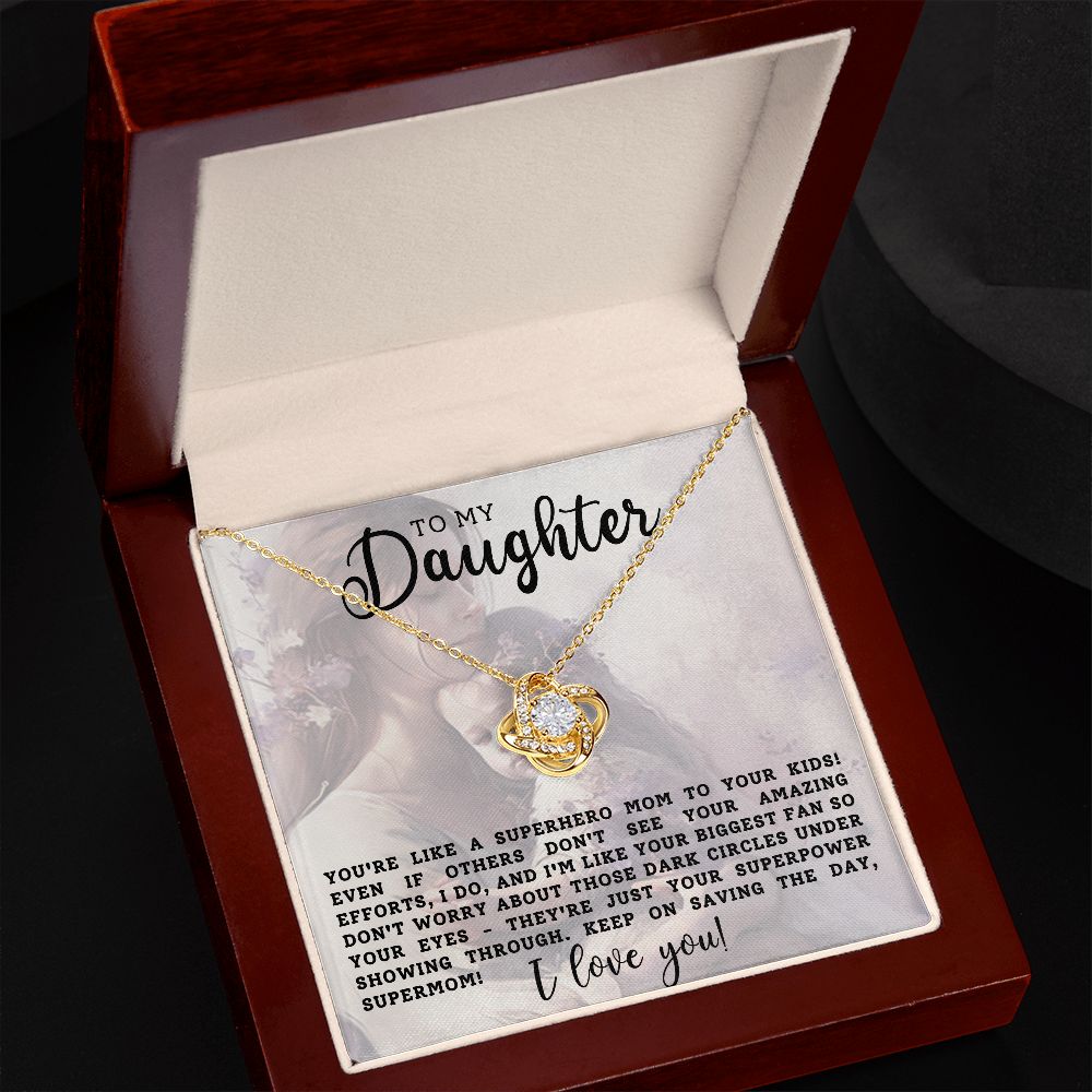 To My Daughter Love Knot Necklace