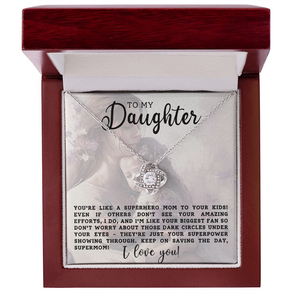 To My Daughter Love Knot Necklace