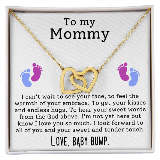 To My Mommy Interlocking Heart Necklace