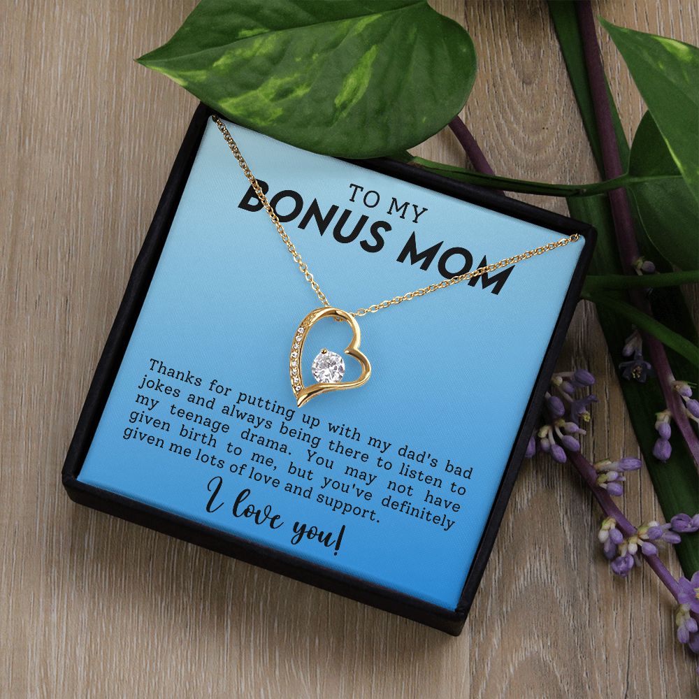 To My Bonus Mom Forever Love Necklace