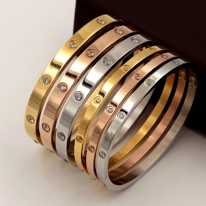 Beautiful Lovers Bracelets Woman Bracelets Stainless Steel Bangles and Bangles Golden Woman Jewelry Gifts