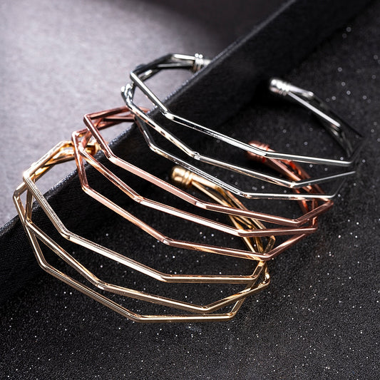 2020 NEW Gold Metal Alloy Arrow Link Chain Twist Bangle New Three Layer Romantic Open Cuff Bangles/Bracelet Set For Women