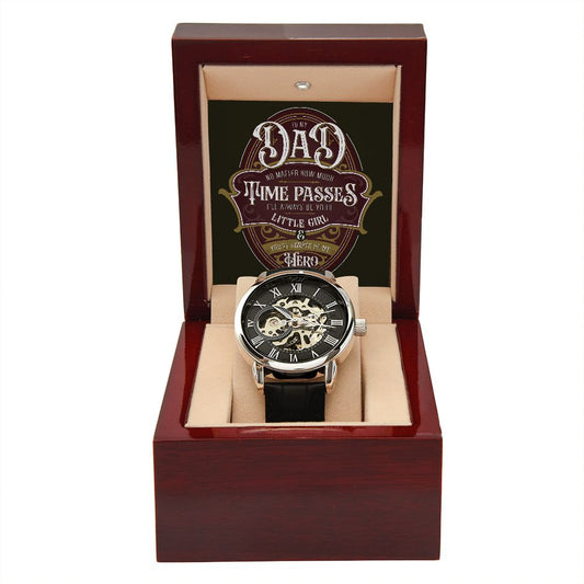 Dad Vintage Time Openwork Watch