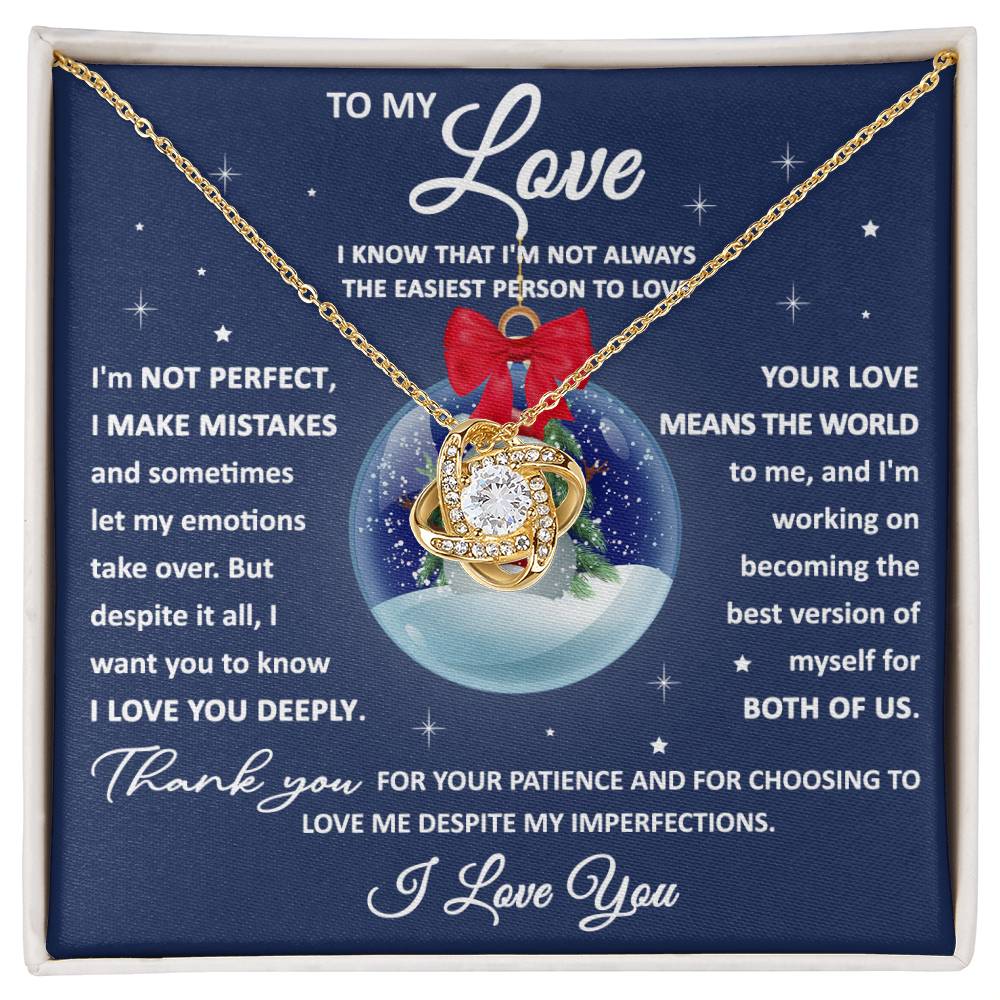 To My Love Love Knot with Snow Globe