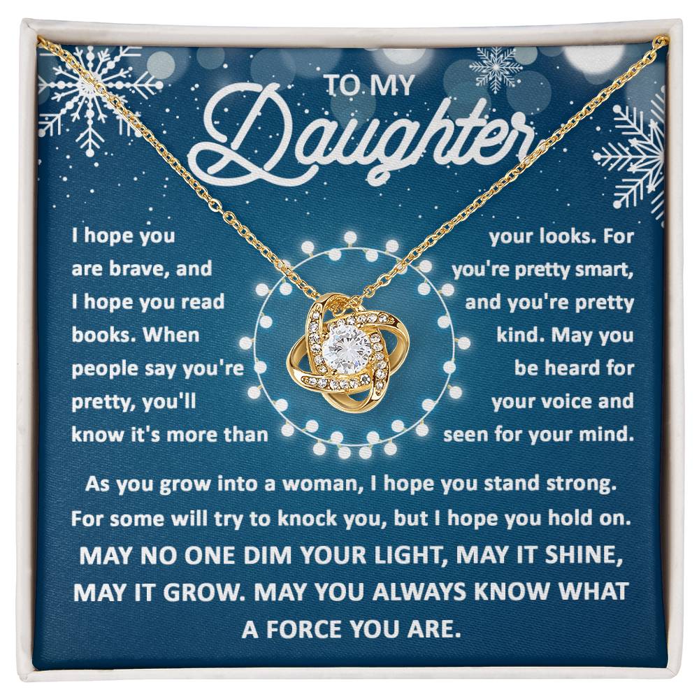 To My Daughter "May You"  Love Knot Necklace