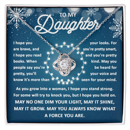 To My Daughter "May You"  Love Knot Necklace