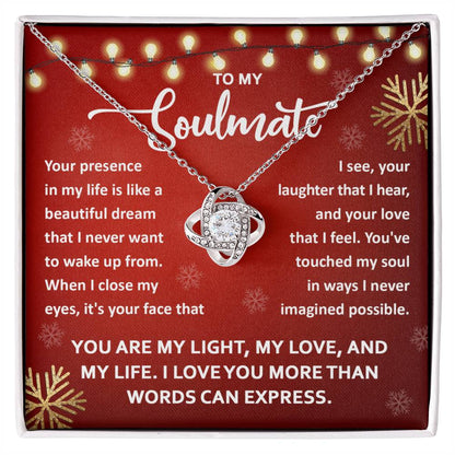 To My Soulmate Love Knot Necklace Christmas Lights