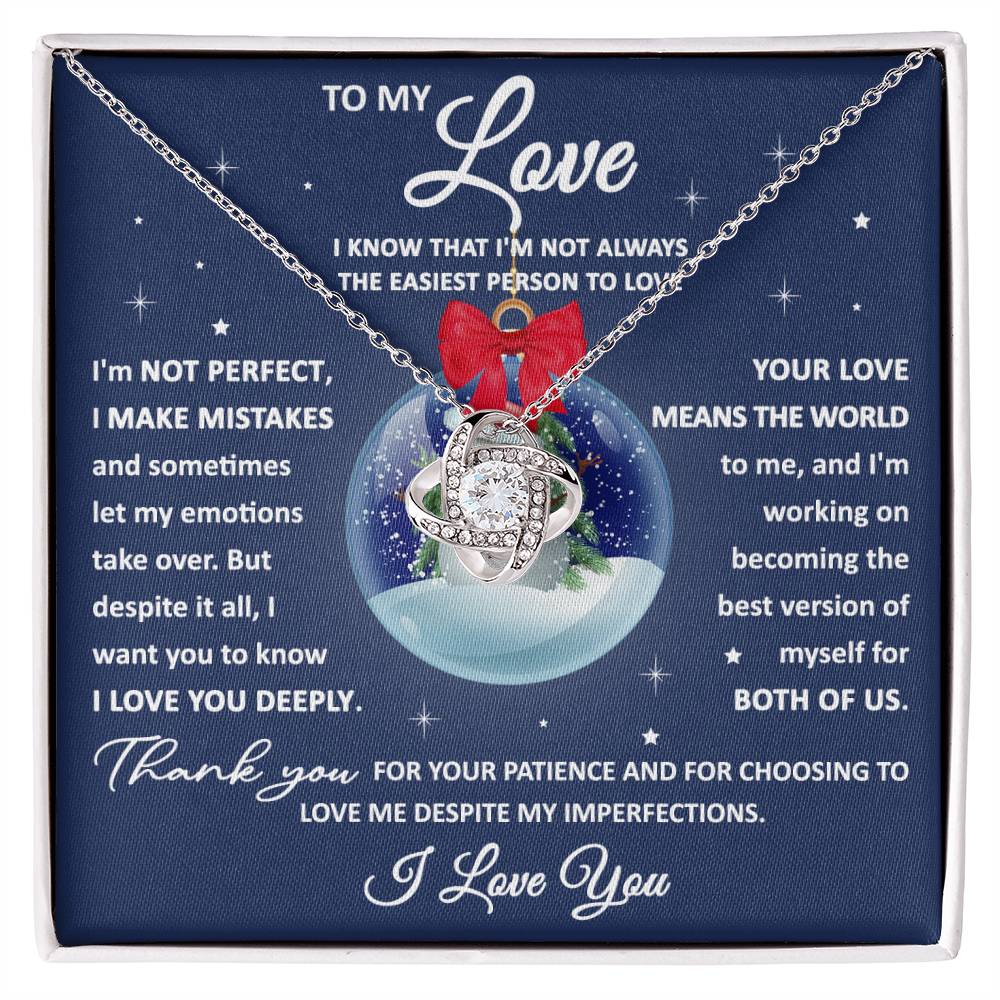 To My Love Love Knot with Snow Globe