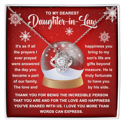 To My Dearest Daughter-In-Law Love Knot Necklace