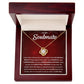 To My Soulmate Love Knot Necklace w/Red Snowflakes