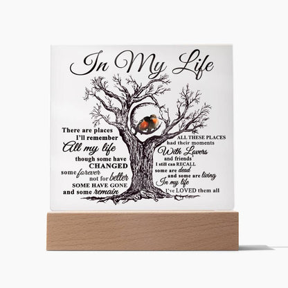 In My Life Acrylic Plaque